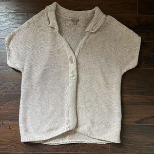 J. Jill Knit Short Sleeve Button Up Sweater Large